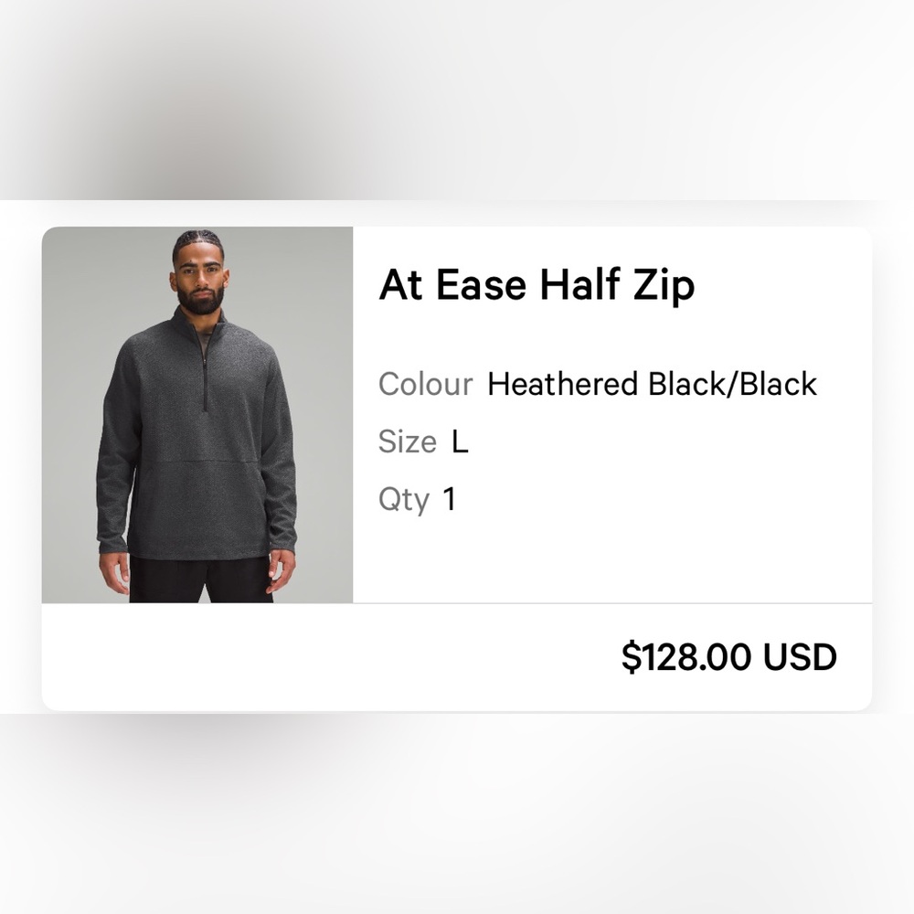 lululemon athletica Men's at ease Half Zip Sweater - Heathered Black
